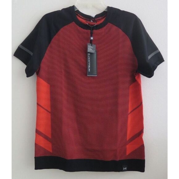 Under Amour 1366503 002 Men's Sz XL Red/Black IntelliKnit 1/4 Zip S/S Shirt $85 - Picture 1 of 8
